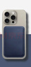 Smorss 適用蘋(píng)果MagSafe磁吸卡包通用iPhone17-12系列手機背貼卡套公交地鐵門(mén)禁購物卡袋手機殼卡包墨藍 曬單實(shí)拍圖