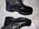 百麗褶皺商務(wù)皮鞋男牛皮厚底正裝鞋A1422AM4 黑色-絨里 41 曬單實(shí)拍圖
