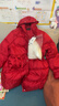 MiniPeace【御寒系列】太平鳥(niǎo)童裝女童羽絨服紅色新年衣服派克服 火紅 160 曬單實(shí)拍圖