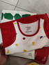 松山棉店兒童棉莫背心吸汗透氣換季打底男女柔軟吊帶紅色+白色滿(mǎn)印110 曬單實(shí)拍圖