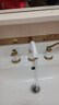 柏焱衛莊全銅芯臉臺面盆冷熱全銅芯水龍頭瓷白三四件套孔歐式分體抽拉三孔 白金B3 曬單實(shí)拍圖