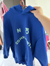 蕉內（Bananain）5系男女士連帽套頭衛衣撞色秋冬季新款家居運動(dòng)外套情侶上衣 【男女同款】炫目藍 S 曬單實(shí)拍圖