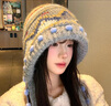 麓格立 帽子女 秋冬季保暖毛線(xiàn)帽加厚戶(hù)外防寒針織帽女護耳冷帽防寒帽 花色包包帽 曬單實(shí)拍圖