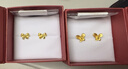 菜百首飾 黃金耳飾 足金精致小巧花絲蝴蝶耳飾 計價(jià) 約1.90克 曬單實(shí)拍圖