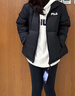 FILA 斐樂(lè )官方情侶款羽絨服防潑水防污漬兩面穿立領(lǐng)外套 正黑色-BK L 175/96A/L 曬單實(shí)拍圖