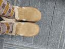 百麗厚底保暖毛毛鞋女2025冬新二層牛皮復古勃肯鞋JD009DM5 棕毛里 36 曬單實(shí)拍圖