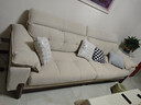 狄普奶油中古風(fēng)實(shí)木云朵布藝楓頌沙發(fā)政府補貼客廳雪尼爾可拆洗布沙發(fā) 2.8m：旗艦版5星坐感 保用20年 花瓣雪尼爾｜親膚母嬰級A類(lèi) 曬單實(shí)拍圖