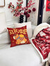 千贏(yíng)2026馬年抱枕沙發(fā)靠墊客廳紅色氛圍裝飾靠墊羽絲絨高級感床頭靠枕 馬到成功【雙面印圖·可拆洗】 45cm*45cm 含枕芯 【超柔荷蘭絨】 曬單實(shí)拍圖