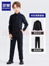 羅蒙兒童黑襯衫黑褲子男童演出服套裝夏季長(cháng)袖白襯衣西褲兩件套童裝 長(cháng)袖黑襯衫黑色長(cháng)褲 150 曬單實(shí)拍圖