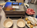 美的（Midea）電火鍋鴛鴦鍋火鍋專(zhuān)用鍋多功能鍋料理烤肉鍋分體式多功能一體電鍋0氟鈦陶電煮鍋HGS352866S 曬單實(shí)拍圖