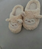 名創(chuàng  )優(yōu)品（MINISO）羊咩咩棉拖鞋女秋冬家居室內厚底月子毛毛拖鞋黃色包跟款 38-39 曬單實(shí)拍圖