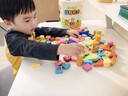 童木星實(shí)木大顆粒積木玩具3-6歲兒童益智拼裝拼圖男孩女孩生日新年禮物 100粒彩色積木【桶裝】 曬單實(shí)拍圖