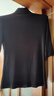 啄木鳥(niǎo)半高領(lǐng)中袖打底衫女春秋t恤內搭2025新款五分袖修身上衣 黑色 2XL 曬單實(shí)拍圖