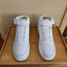AJMG正品aj空軍一號高顏值板鞋男春季純白高幫增高經(jīng)典莆田AF1運動(dòng)鞋 高幫純白【實(shí)物有勾帶字母】 42 曬單實(shí)拍圖