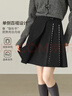 尚都比拉含綿羊毛通勤半身裙女冬季小個(gè)子保暖百褶A字裙高腰厚款毛呢裙子 曬單實(shí)拍圖