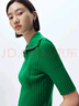 艾諾絲雅詩(shī)【商場(chǎng)同款】春秋款綠色翻領(lǐng)設計感針織衫女打底純色20218116 仙蹤綠 L 曬單實(shí)拍圖