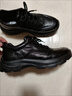星期六男鞋頭層牛皮男士皮面系帶跑步鞋運動(dòng)老爹鞋休閑皮鞋 黑色 44  曬單實(shí)拍圖