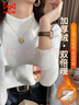 貓人黑色半高領(lǐng)毛衣女秋冬季加絨加厚一體絨內搭打底衫中領(lǐng)保暖上衣 曬單實(shí)拍圖