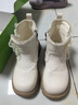 G.duck女童馬丁靴冬季洋氣公主靴中大童加絨二棉皮靴小女孩新款兒童鞋子 米白色 30 碼鞋內長(cháng)19cm 曬單實(shí)拍圖