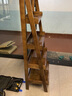 匠旗品牌胡桃實(shí)木書(shū)架落地簡(jiǎn)約梯形客廳收納置物架陽(yáng)臺花架儲物小書(shū)柜 66*36*163CM-胡桃木-五層 曬單實(shí)拍圖