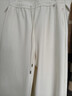 ELLE【加絨】抽繩針織休閑褲子女2025冬季新款垂感簡(jiǎn)約寬松闊腿褲 米白 M 曬單實(shí)拍圖