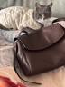 裘真【新年禮物】植鞣羊皮自在郵差包通勤大容量休閑單肩斜挎包女 咖啡色-羊皮 曬單實(shí)拍圖