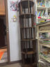 實(shí)木旋轉書(shū)架360度一體靠墻可移動(dòng)轉拐角書(shū)柜臥室床頭落地置物架 五層1.6m高_原木色_免漆松木 曬單實(shí)拍圖