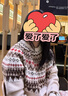 金菊厚款【100%綿羊毛】費爾島提花冬季拼接時(shí)尚圣誕新年毛衣女羊毛衫 曬單實(shí)拍圖
