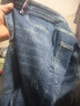以純（YISHion）牛仔褲男潮牌2023年新款水洗簡(jiǎn)約刮爛修身小腳韓版潮流百搭九分褲 藍色 33 曬單實(shí)拍圖