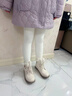 candynut兒童打底褲女童加絨加厚秋冬保暖褲白色舞蹈襪九分褲中大童長(cháng)褲子 白色 均碼 建議身高135-145cm（適合9-12歲） 曬單實(shí)拍圖