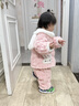 西兒2025新款可愛(ài)兒童卡通睡衣套裝秋冬加絨保暖寶寶家居服開(kāi)衫兩件套 粉色兔子 100 曬單實(shí)拍圖