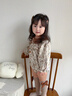 班喜迪嬰兒衣服春裝嬰幼兒連體衣寶寶包屁衣公主碎花哈衣春秋季外出爬服 杏色 90cm 曬單實(shí)拍圖