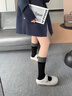 上森派系堆堆襪黑色miu系襪子中筒襪女襪秋冬配勃肯鞋皮鞋小腿襪 曬單實(shí)拍圖