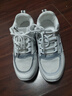 2025秋冬爆新款真皮小白鞋女系帶坡跟內增高百搭運動(dòng)休閑老爹鞋女 灰色 36 曬單實(shí)拍圖
