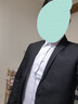 羅蒙西服套裝男士商務(wù)修身西裝男職業(yè)正裝小西服新郎伴郎結婚禮服外套 黑色雙扣【西服+西褲+襯衫】 2XL /180【130-145斤】+7件禮品 曬單實(shí)拍圖