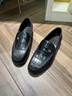 老人頭老人頭鱷魚(yú)壓花皮鞋鞋面休閑百搭牛皮大底羊皮鞋墊男鞋樂(lè )福鞋 黑色 39 曬單實(shí)拍圖