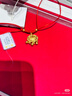 中國黃金（CHINA GOLD）黃金福字金鎖項鏈寶寶套裝足金長(cháng)命平安鎖吊墜嬰兒金飾周歲禮物 【今/次日達】平安鎖項鏈【紅繩】約0.8g 曬單實(shí)拍圖