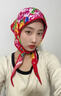 茸耀東北大花布頭巾 春秋民族風(fēng)圍巾演出時(shí)尚嘻哈風(fēng)包頭方巾夏季新款 大號純棉-紅牡丹三角巾 適合中大童和大人 小童選小號大人選大號 曬單實(shí)拍圖