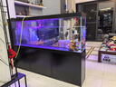 靚寵龍魚(yú)缸水族箱底濾超白玻璃屏風(fēng)靠墻大型新款鋁合金客廳家用辦公室 純黑平面門(mén)無(wú)logo（合金承重+鋁合金地柜 長(cháng)250cm寬50cm高160cm 曬單實(shí)拍圖