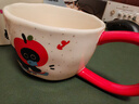 長(cháng)手柄可愛(ài)杯子家用喝水好看的馬克杯伴手禮陶瓷女生高顏值辦公室 紅蘋(píng)果小貓杯（紅把））300ML 1個(gè) 曬單實(shí)拍圖