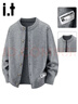 :CHOCOOLATEit開(kāi)衫針織衫男士新款秋冬季防寒寬松開(kāi)衫毛衣外套 精紡灰 2XL 曬單實(shí)拍圖
