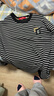 皮爾卡丹（pierre cardin）衛衣男春秋季條紋圓領(lǐng)打底衫男寬松休閑長(cháng)袖t恤衣服男裝 黑色 4XL 曬單實(shí)拍圖
