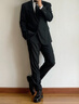 花花公子（PLAYBOY）2025新款新郎結婚訂婚伴郎婚禮禮服西服套裝男士韓版修身休閑西裝 黑色 兩件套【西裝+西褲】+送襯衫+領(lǐng)帶 XL 【建議120-135斤】 曬單實(shí)拍圖