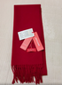 皮爾卡丹羊絨羊毛混紡圍巾女士冬季保暖防風(fēng)圍脖圣誕節禮物送禮裝 深紅 曬單實(shí)拍圖