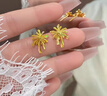 中國珠寶炫彩煙花黃金耳釘女士足金繞線(xiàn)耳飾耳環(huán)生日紀念日禮物送女友老婆 足金炫彩煙花耳釘+品牌禮盒 金重約2.5g 曬單實(shí)拍圖