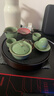 尚言坊天然烏金石茶盤(pán)家用圓形瀝水式托盤(pán)儲蓄水式小型輕奢高端干泡茶臺 曬單實(shí)拍圖