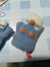 嬰兒手套秋冬季薄款保暖爬行玩耍男女幼兒童連指寶寶小手套0-2歲 毛絨藍色半截 建議0-2歲 曬單實(shí)拍圖