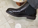 百麗男鞋商務(wù)切爾西靴子冬季新款加絨厚底馬丁靴A1690DD4預售 黑色-絨里（亮面款） 40 (250mm) 曬單實(shí)拍圖