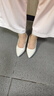 意爾康女鞋細跟通勤工作鞋淺口時(shí)裝高跟鞋單鞋女 26902W 米白5cm 37 曬單實(shí)拍圖