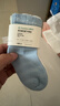 全棉時(shí)代兒童襪子嬰兒棉襪寶寶新生兒男女童中長(cháng)筒襪 藍白藍 9.5cm 曬單實(shí)拍圖